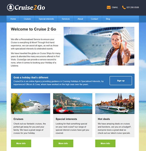 Image of the Cruise 2 Go website