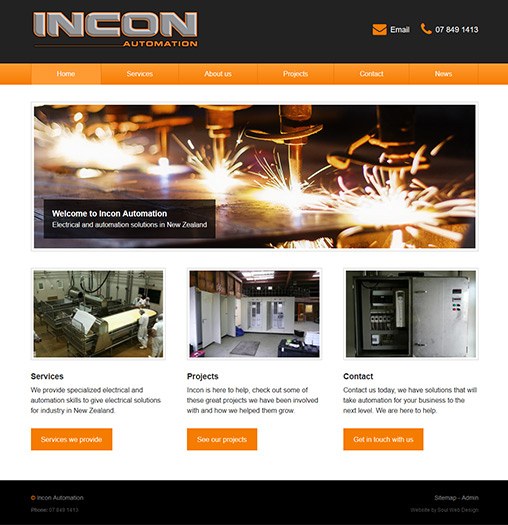 Image of the Incon Automation website