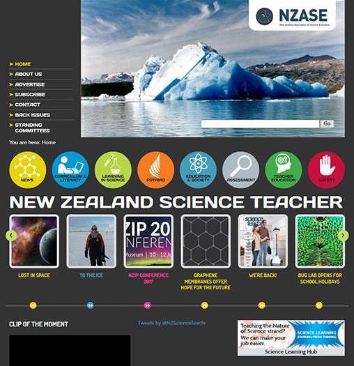 Image of the New Zealand Science Teacher Website