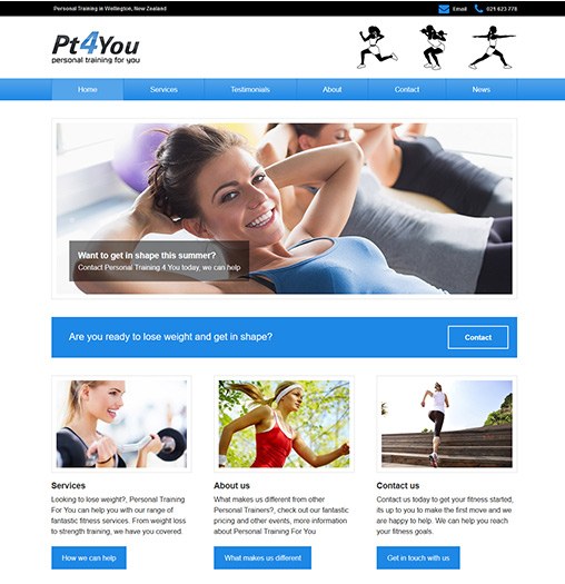 Image of the Personal Training For You website