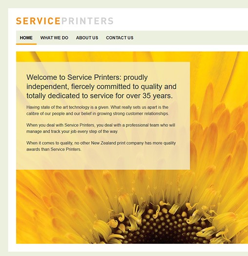 Image of the Service Printers website