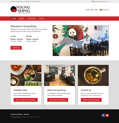 Image of the Young Shing website